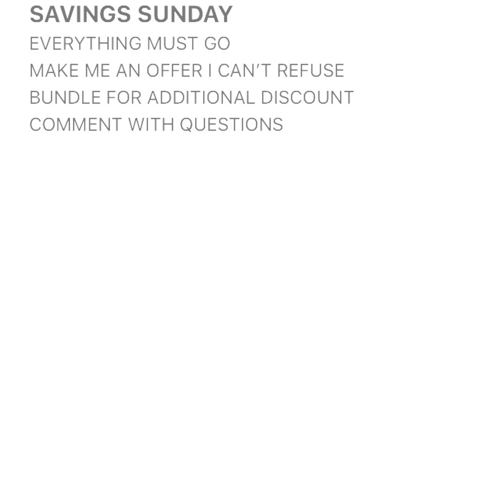 Sunday Savings